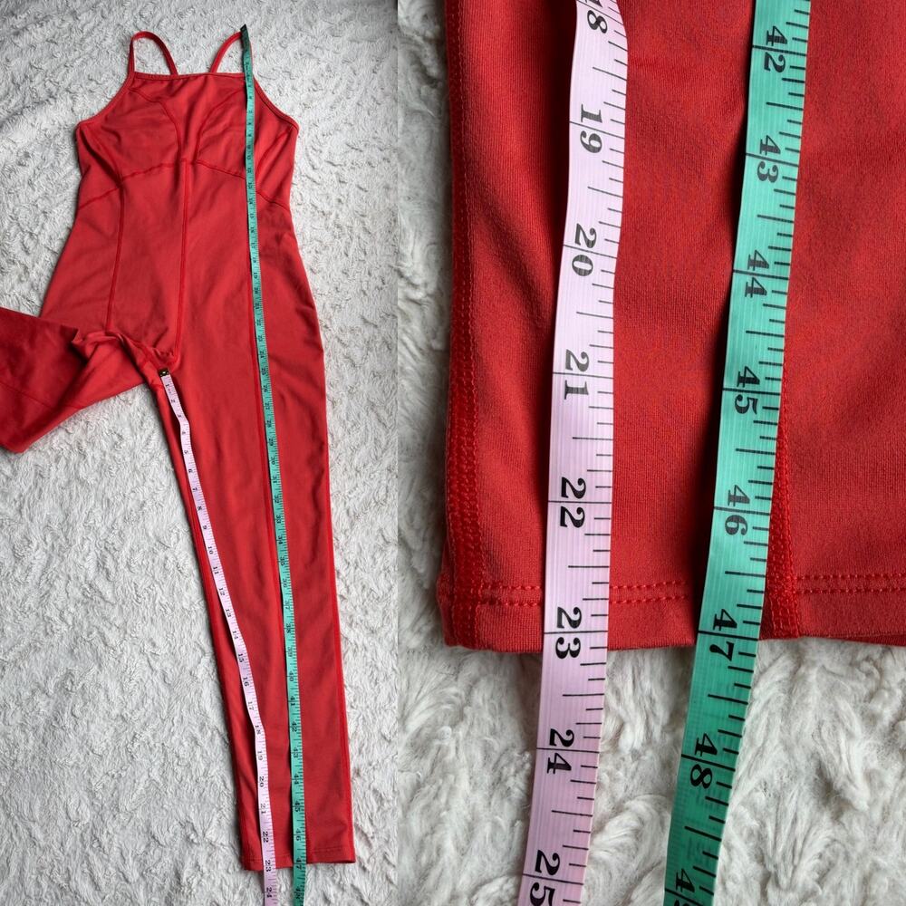 FP movement side to side performance onesie jumpsuit coral red free people S‎ - Picture 5 of 17